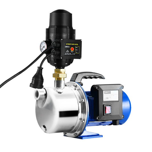 Giantz Garden Water Jet Pump High Pressure 1100W Tank Rain Farm Irrigation Black - Pet And Farm