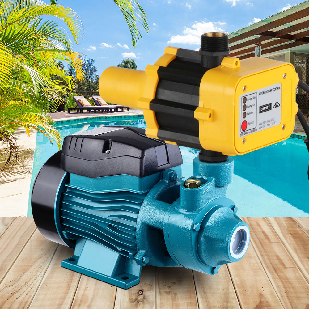 Giantz Peripheral Water Pump Garden Boiler Car Wash Electric Irrigation QB60 Yellow - Pet And Farm
