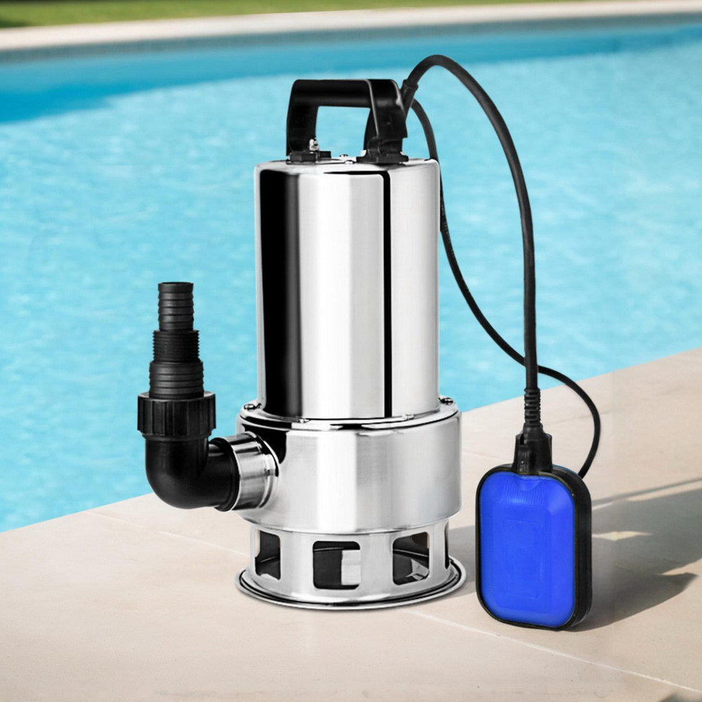 Giantz 1800W Max. Submersible Dirty Water Pump Bore Tank Well Steel Automatic Clean - Pet And Farm