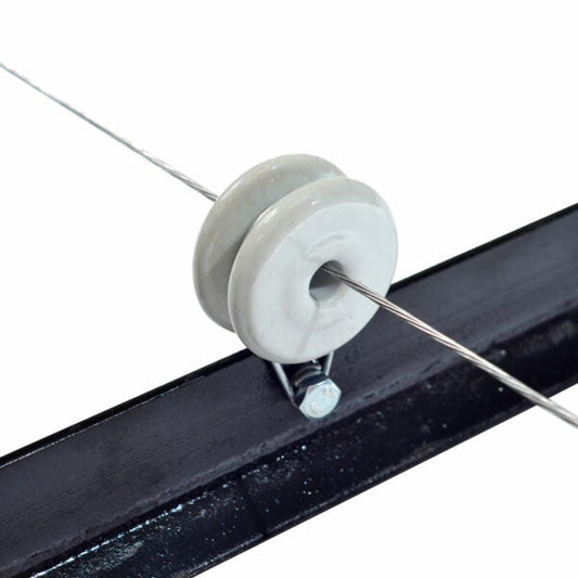 Nemtek Y-Picket Fastener Clip With Porcelain Bobbin Insulator - Pet And Farm