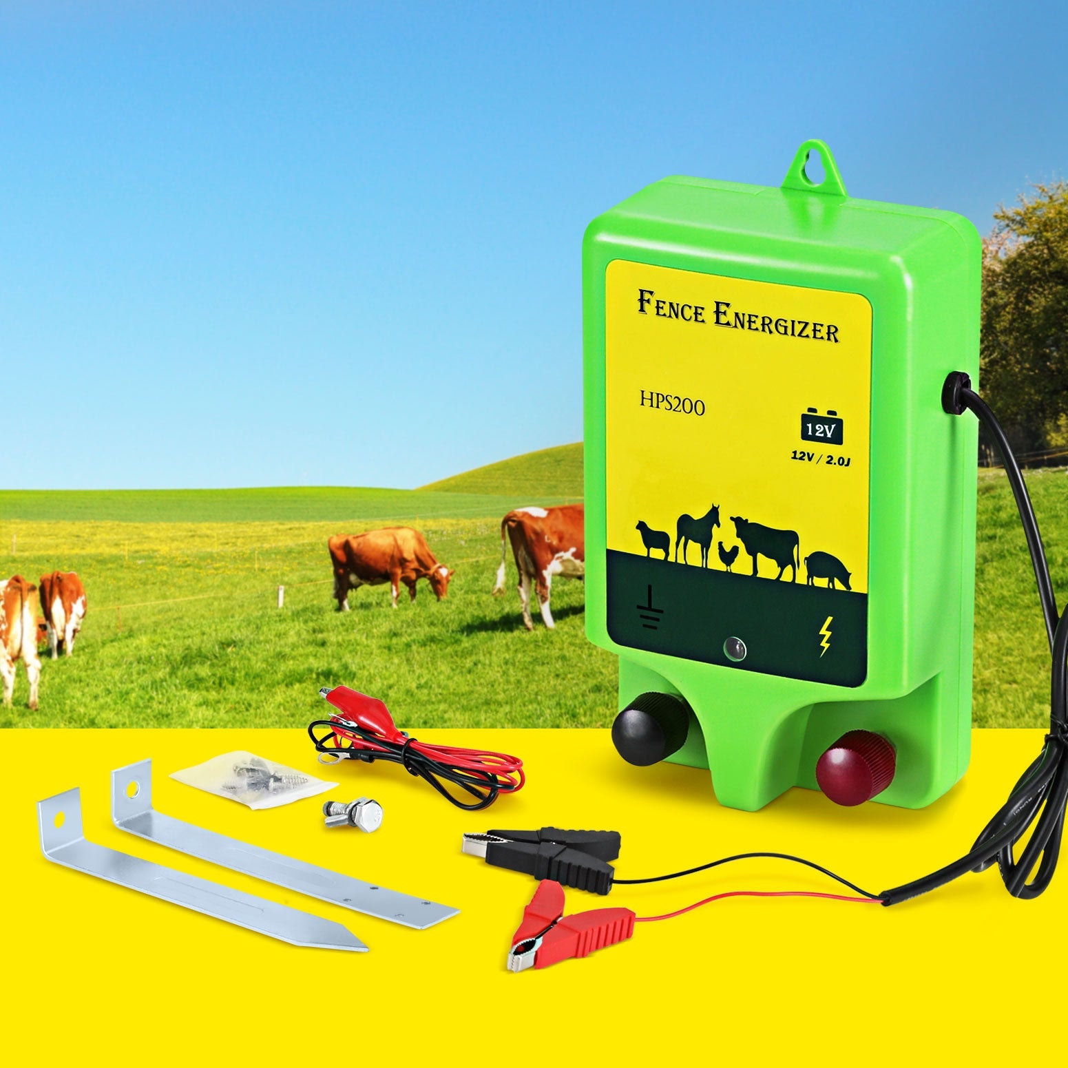 Giantz 18km Electric Fence Energiser 1.56J - Pet And Farm