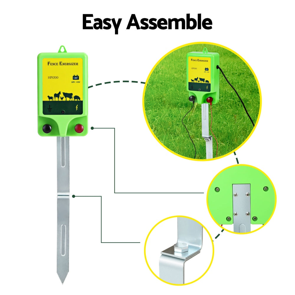 Giantz 18km Electric Fence Energiser 1.56J - Pet And Farm