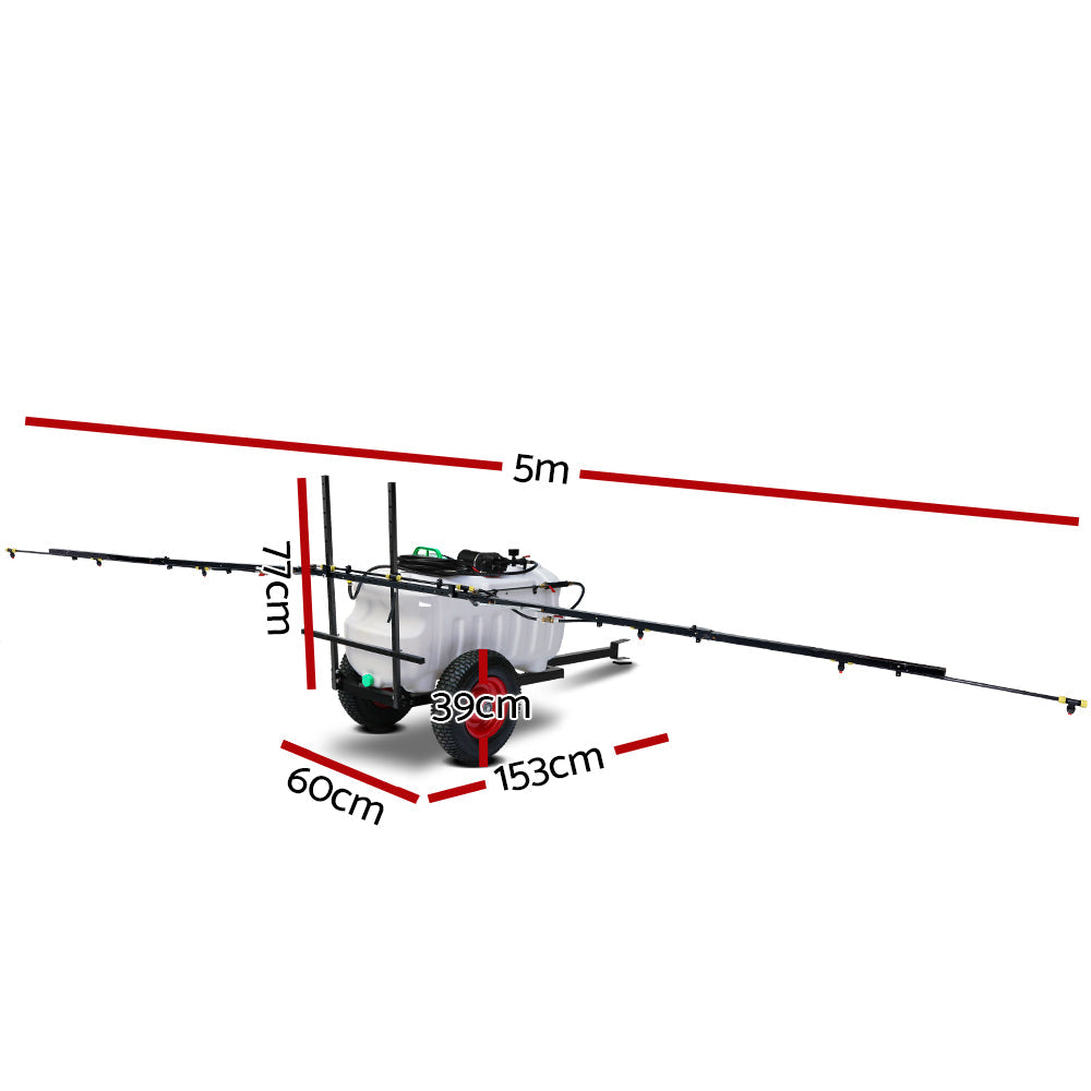 Giantz 100L ATV Weed Sprayer 5M Boom Trailer Spot Spray Tank Farm Pump - Pet And Farm