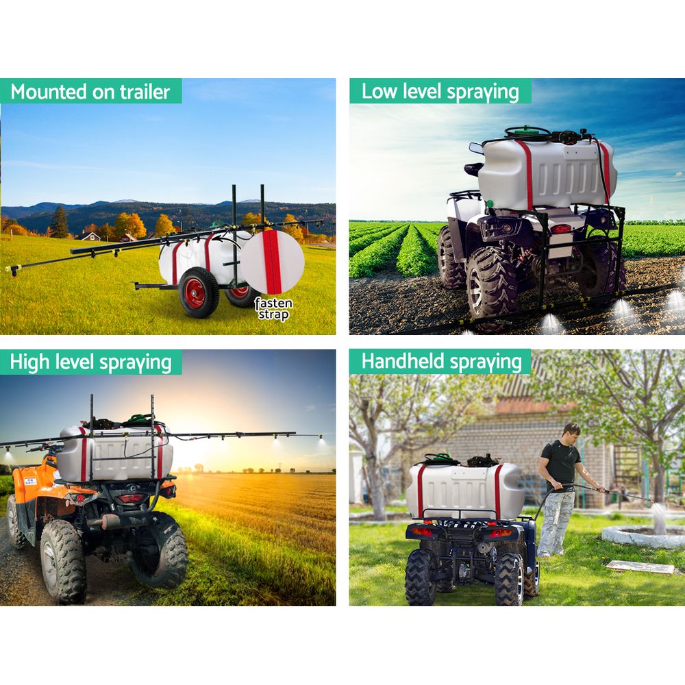 Giantz 100L ATV Weed Sprayer 5M Boom Trailer Spot Spray Tank Farm Pump - Pet And Farm