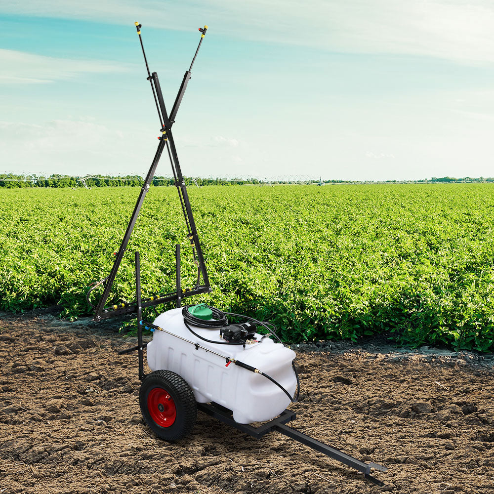 Giantz 100L ATV Weed Sprayer 5M Boom Trailer Spot Spray Tank Farm Pump - Pet And Farm