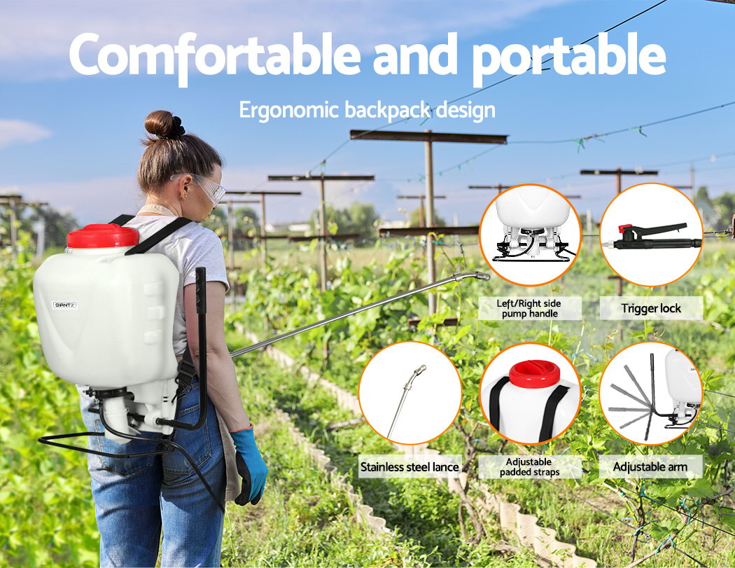 Giantz Weed Sprayer 15L Knapsack Backpack Pesticide Spray Fertiliser Farm Garden - Pet And Farm