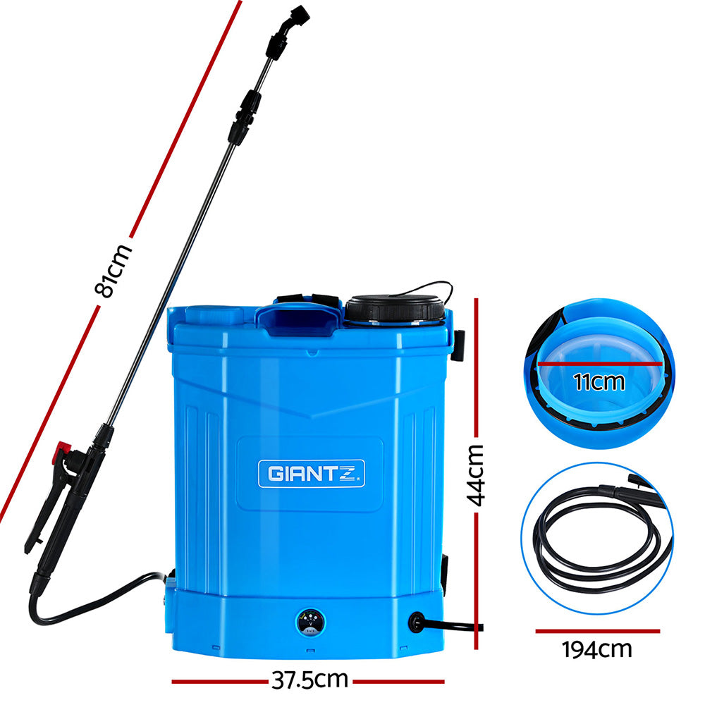 Giantz Weed Sprayer Electric 16L Knapsack Backpack Pesticide Spray Farm Garden - Pet And Farm