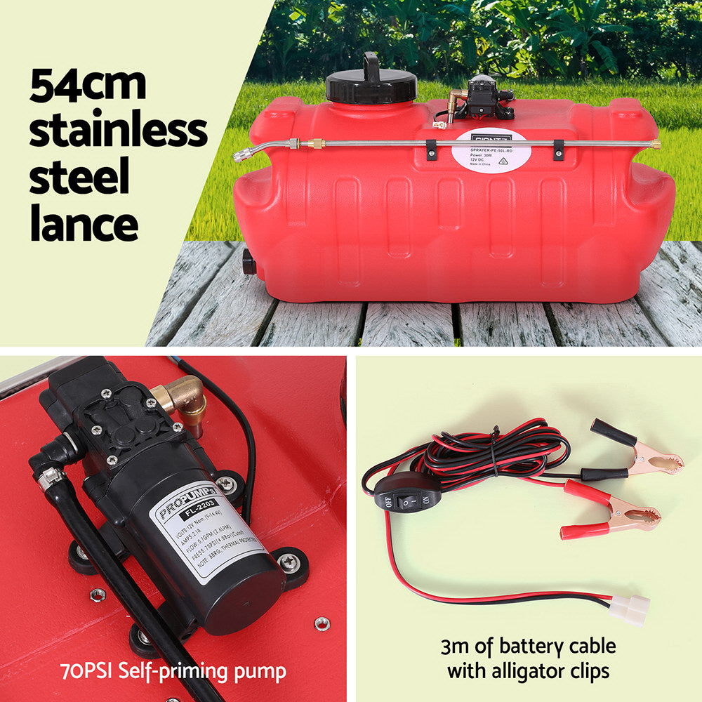 Giantz 50L Weed Sprayer Boom Pump Spot Spray - Pet And Farm