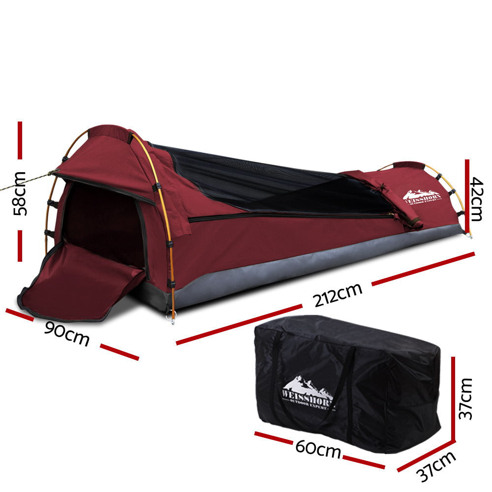 Weisshorn Biker Swag Camping Tent Single Canvas Swags Biking Hiking Beach - Pet And Farm
