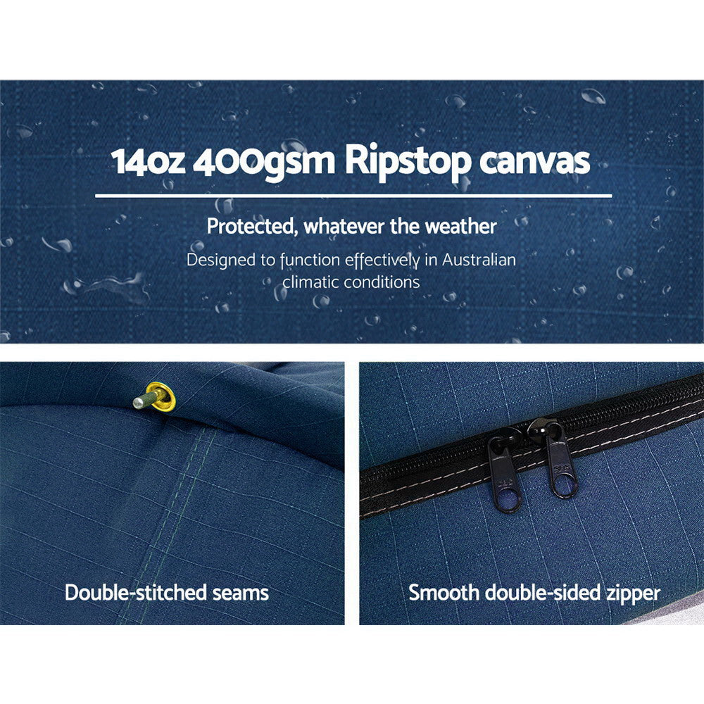 Weisshorn Double Swag Camping Swags Canvas Free Standing Dome Tent Dark Blue - Pet And Farm