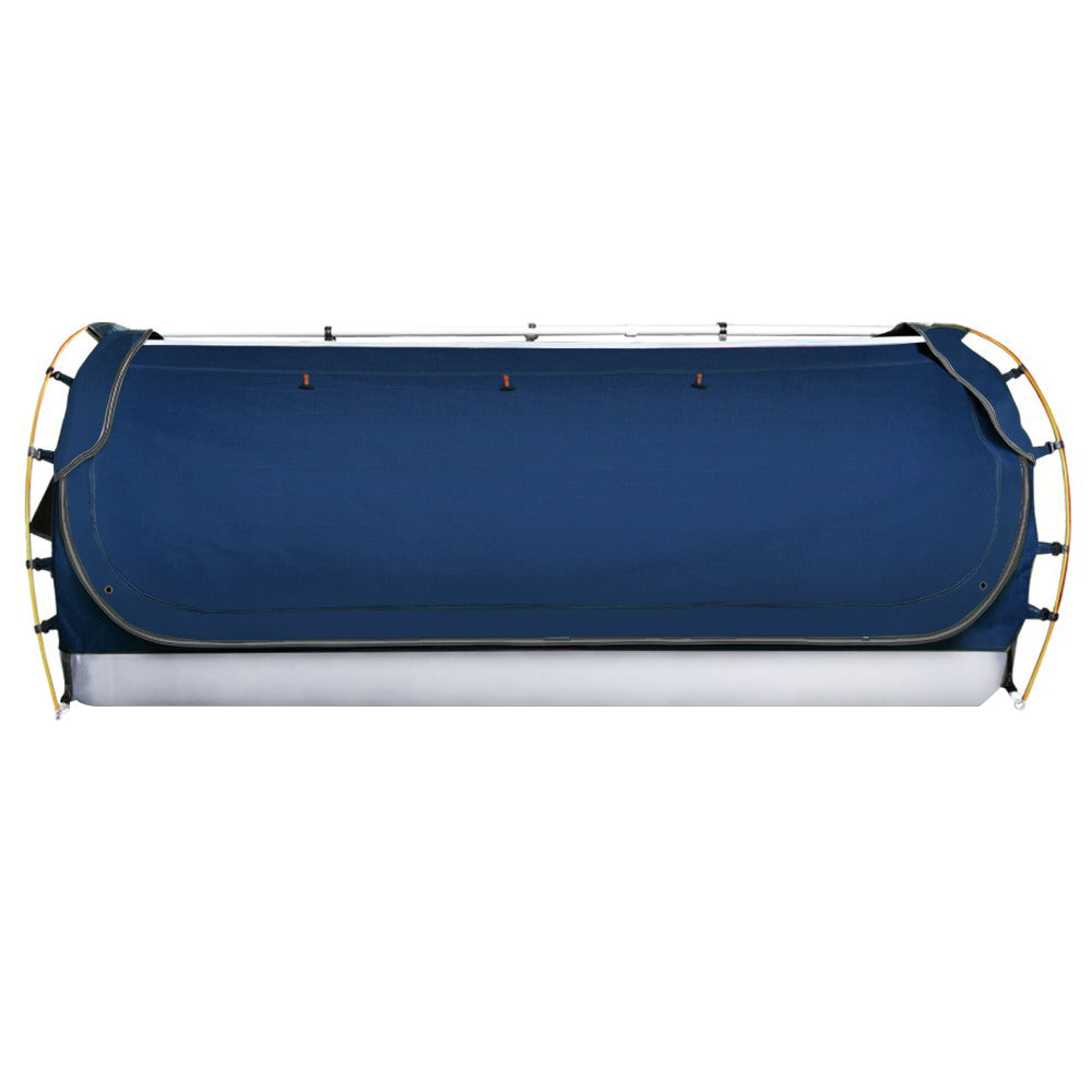 Weisshorn Swag King Single Camping Canvas Free Standing Swags Blue Dome Tent - Pet And Farm