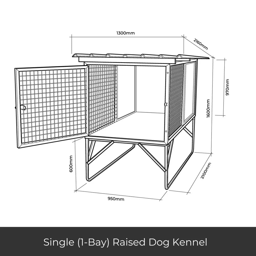 Aussie Dog Kennels Raised Dog Kennel - Pet And Farm