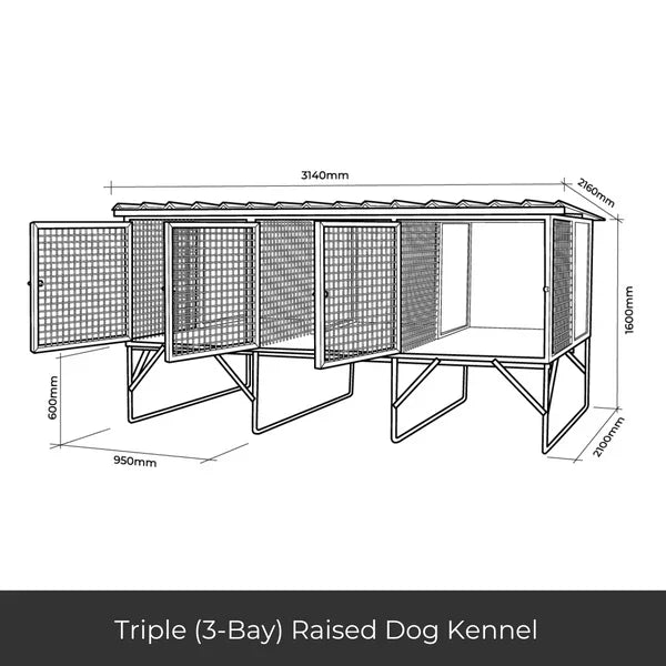 Aussie Dog Kennels Raised Dog Kennel - Pet And Farm