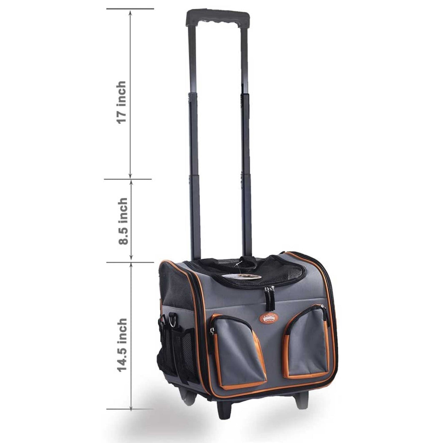 Pet Trolley Dog Cat Puppy Travel Wheeled Cart Portable Foldable Carrier Green - Pet And Farm