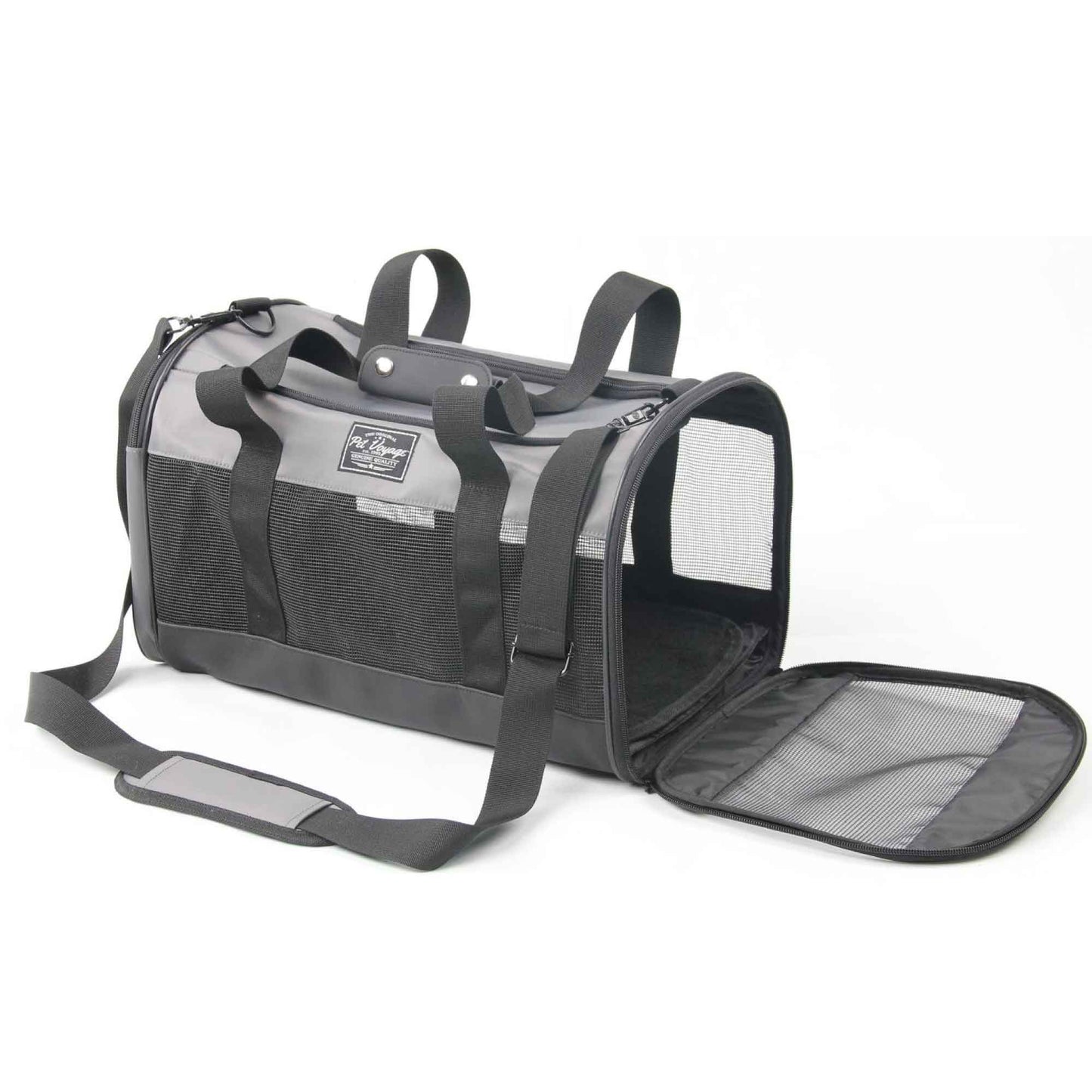 Pet Travel Bag Dog Cat Puppy Portable Foldable Carrier Medium Shoulder Grey Sac - Pet And Farm