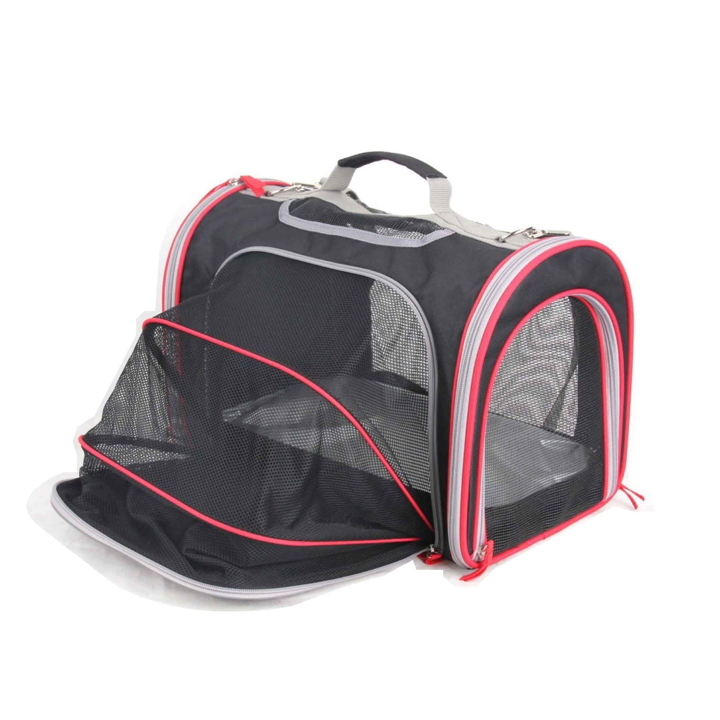 Pet Carrier Dog Cat Puppy Bag Large Expandable Foldable Travel Portable Mesh Sac - Pet And Farm