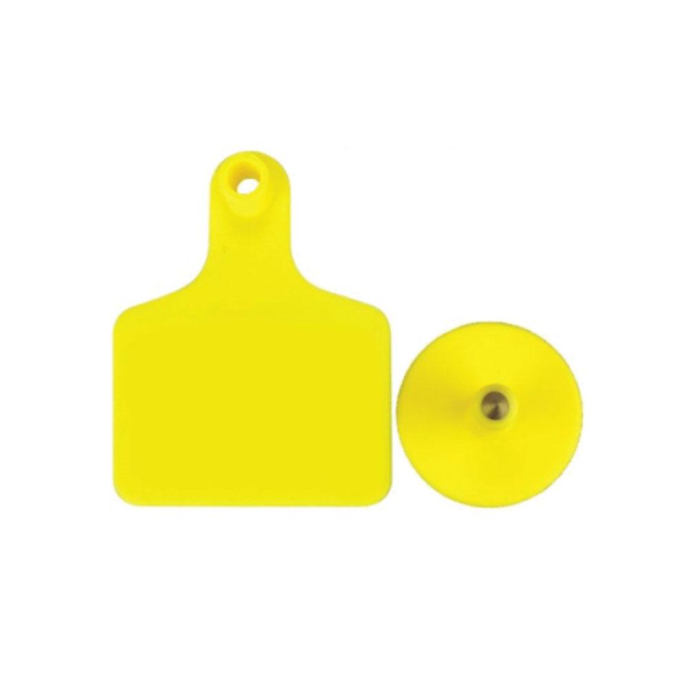 100x Cattle Ear Tags 5x4cm Set - Small Yellow Blank Sheep Pig Livestock Label - Pet And Farm