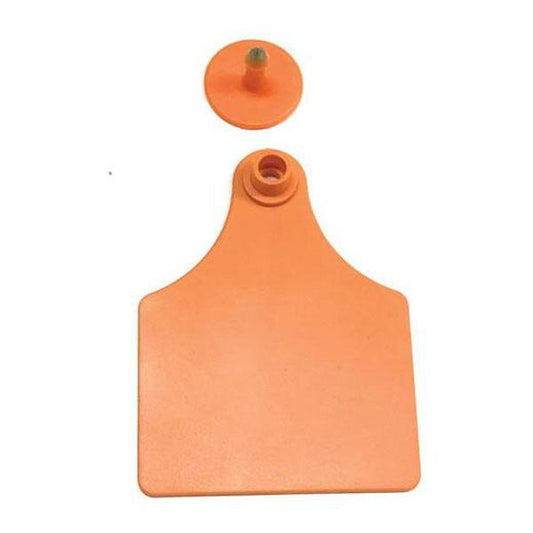 100x Cattle Ear Tags 7x10cm Set - Large Orange Blank Cow Sheep Livestock Label - Pet And Farm