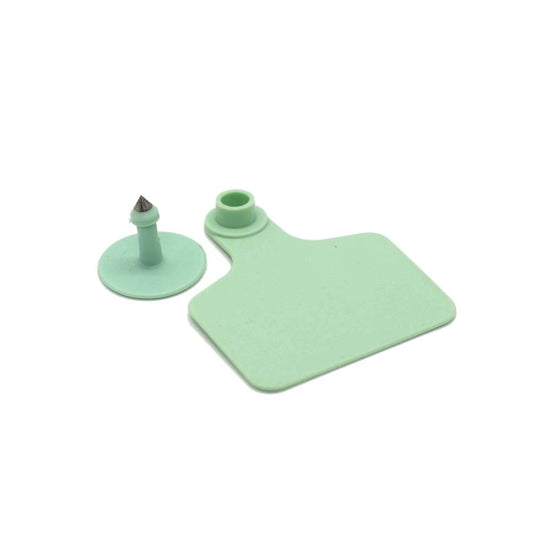 100x Cattle Ear Tags 6x7cm Set - Medium Green Blank Cow Sheep Livestock Label - Pet And Farm
