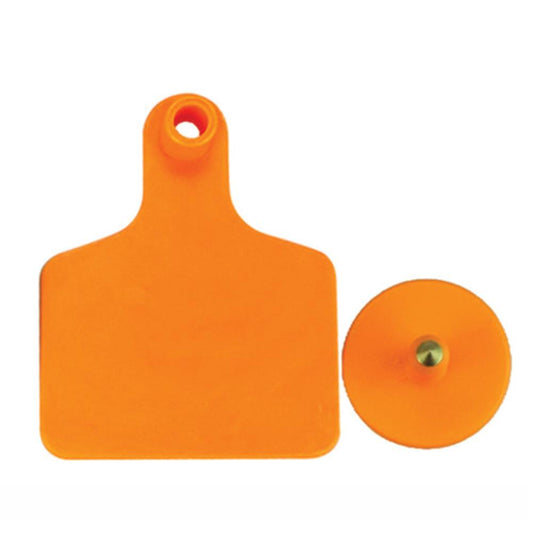 100x Cattle Ear Tags 5x4cm Set - Small Orange Blank Sheep Pig Livestock Label - Pet And Farm