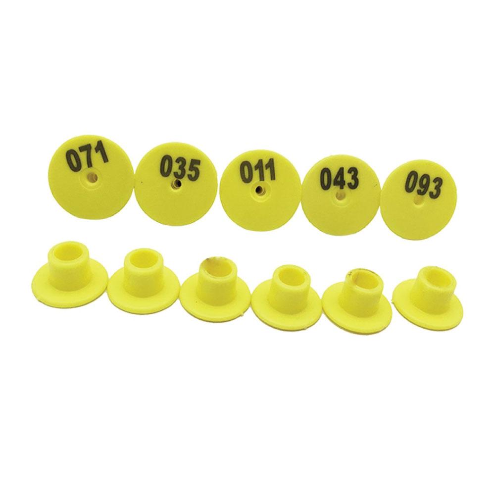 1-100 Cattle Number Ear Tags Set - Round Yellow Pig Sheep Goat Livestock Label - Pet And Farm