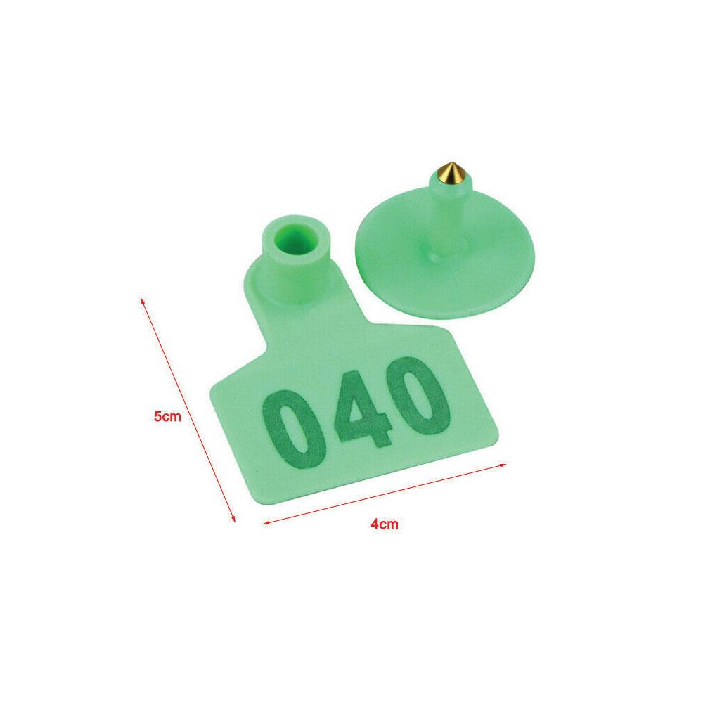 1-100 Cattle Number Ear Tags Set - Green Pig Sheep Goat Livestock Label - Pet And Farm