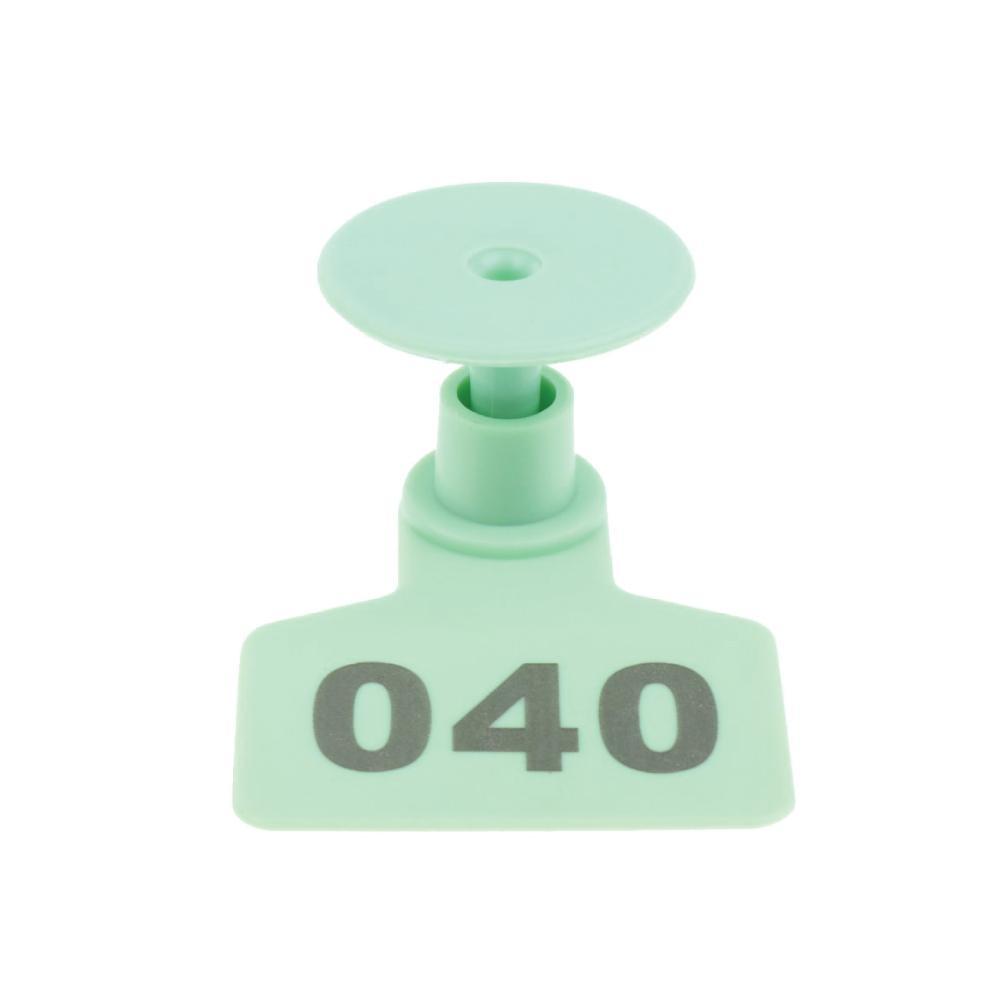 1-100 Cattle Number Ear Tag 6x7cm Set - Medium Green Sheep Livestock Label - Pet And Farm