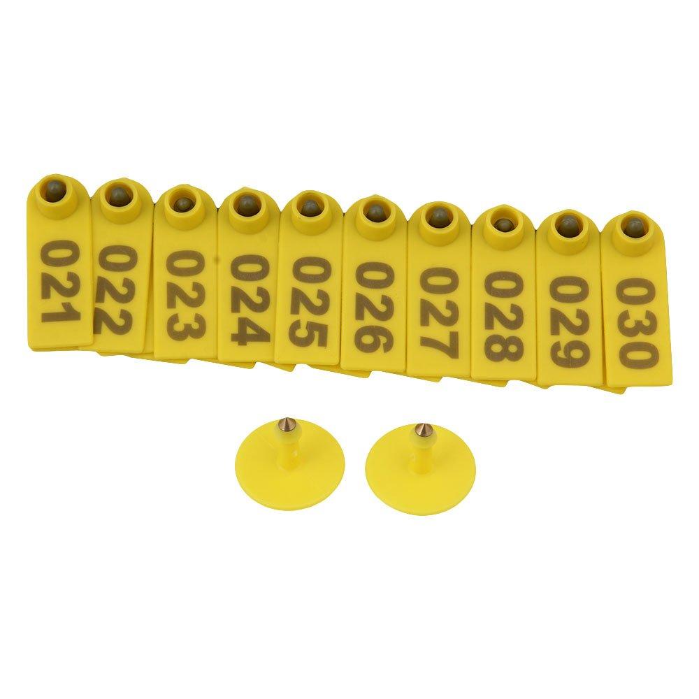 1-100 Cattle Number Ear Tag 5x2cm Set - Yellow Small Pig Sheep Livestock Label - Pet And Farm
