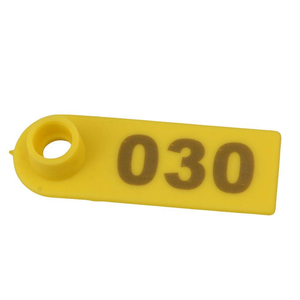 1-100 Cattle Number Ear Tag 5x2cm Set - Yellow Small Pig Sheep Livestock Label - Pet And Farm