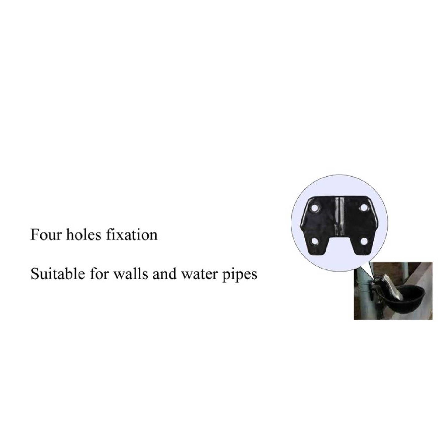 21.5cm Cattle Drinking Bowl - Iron Cast Mounted Automatic Water Cow Horse Trough - Pet And Farm