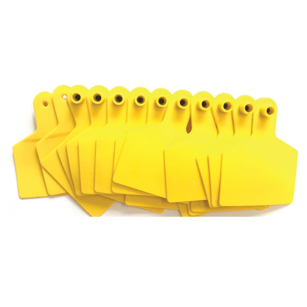 100x Cattle Ear Tags 7.5x10cm Set - XL Yellow Blank Cow Sheep Livestock Labels - Pet And Farm