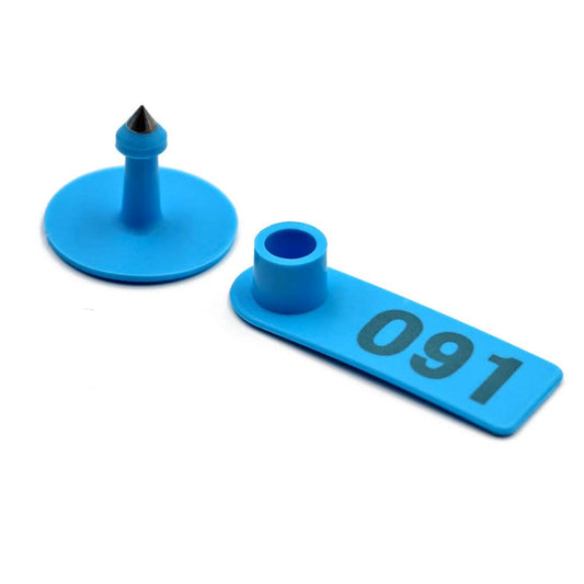 1-100 Cattle Number Ear Tags Set 5x2cm - Blue Small Cow Sheep Pig Livestock Label - Pet And Farm