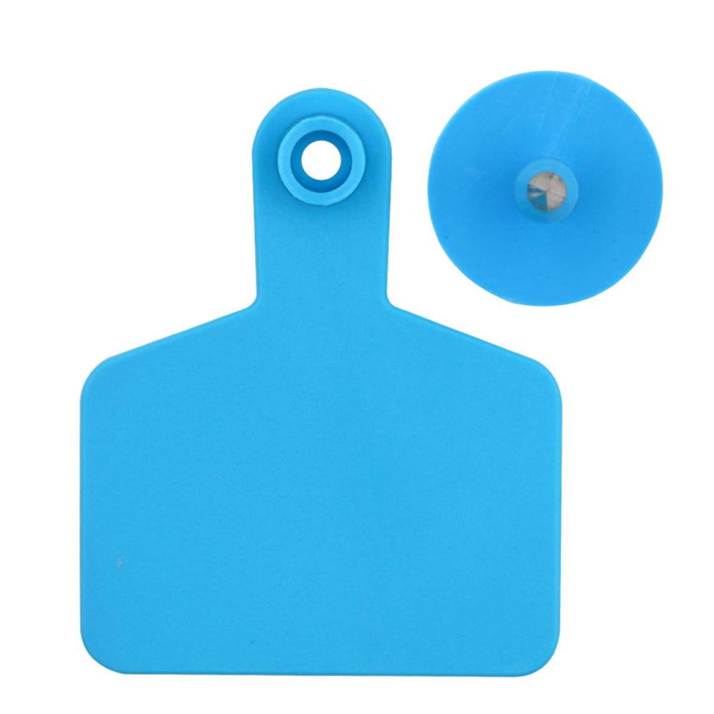 100x Cattle Ear Tags 6x7.5cm Set - Medium Blue Blank Cow Sheep Livestock Label - Pet And Farm