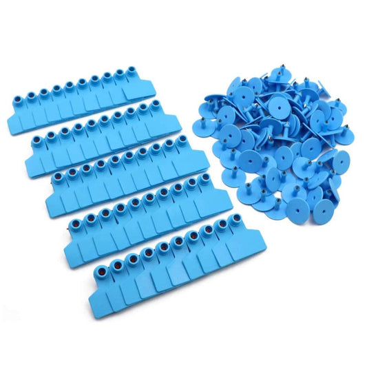 100x Cattle Ear Tags 5x4cm Set Cow Sheep Goat Blue Small Blank Livestock Label - Pet And Farm