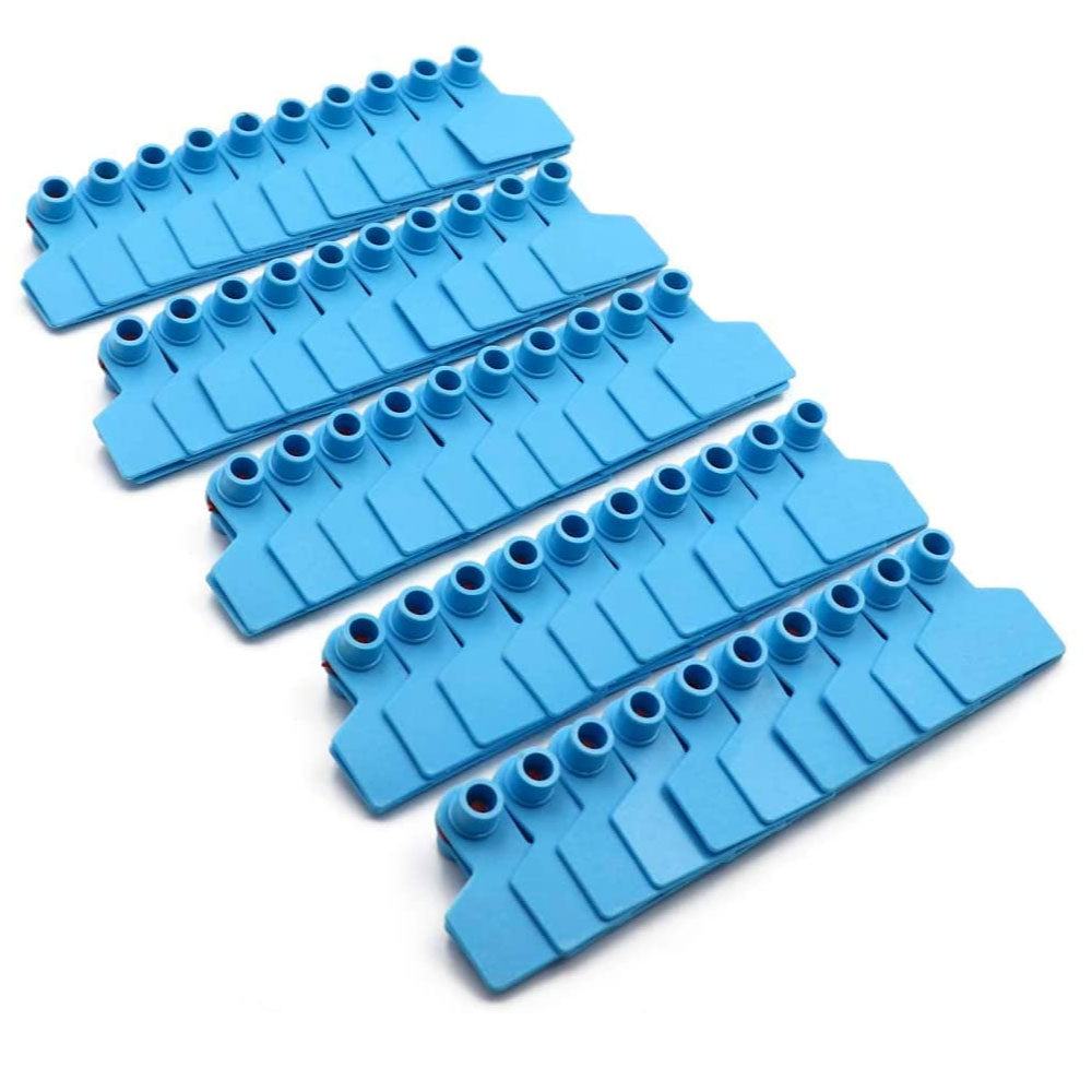 100x Cattle Ear Tags 5x4cm Set Cow Sheep Goat Blue Small Blank Livestock Label - Pet And Farm