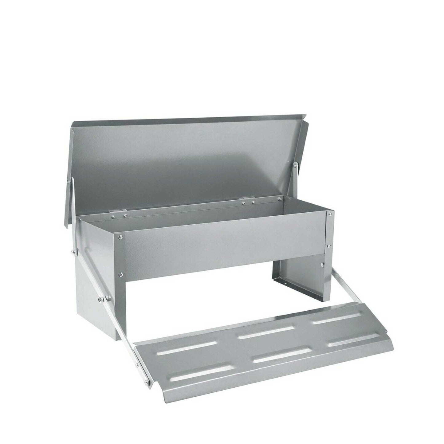 11L Automatic Chook Chicken Feeder Poultry Auto Treadle Aluminium Metal Feeders - Pet And Farm