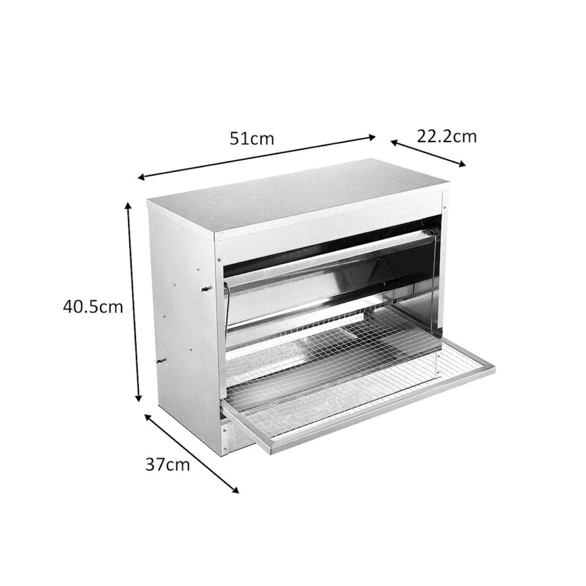 10kg Automatic Chook Chicken Feeder Poultry Auto Treadle Galvanised Metal Coop - Pet And Farm
