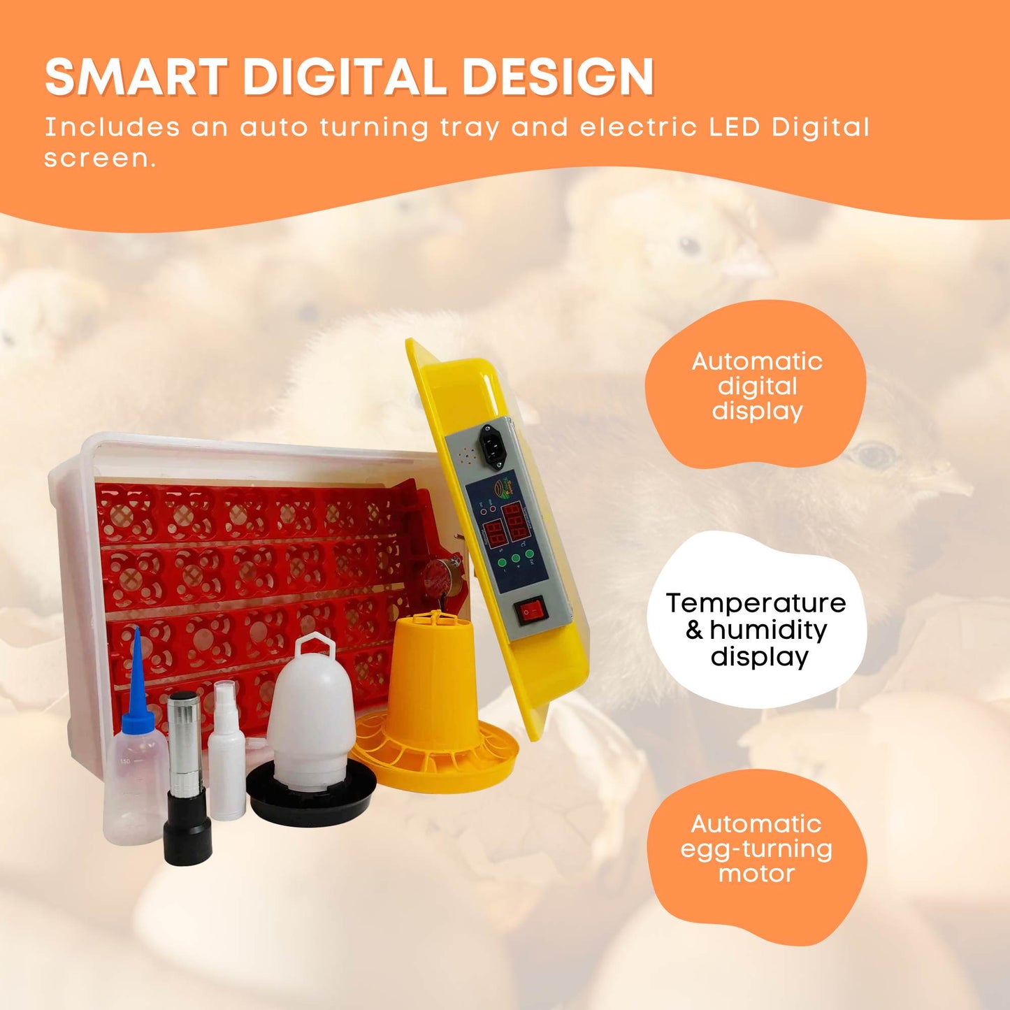 Electric 24 Egg Incubator + Accessories Hatching Eggs Chicken Quail Duck - Pet And Farm