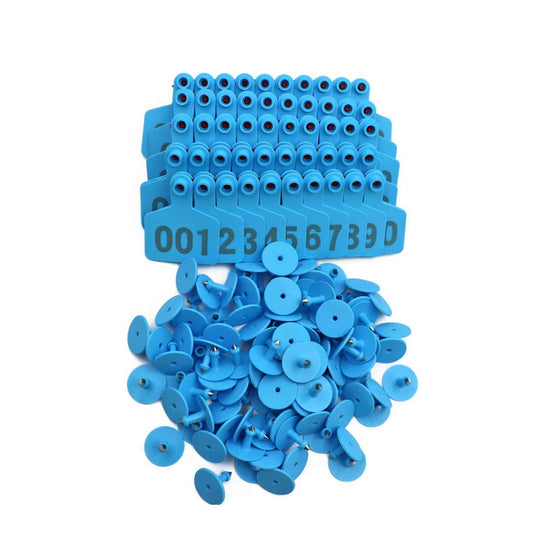 1-100 Cattle Number Ear Tags 5x4cm Set - Small Blue Pig Goat Livestock Label - Pet And Farm