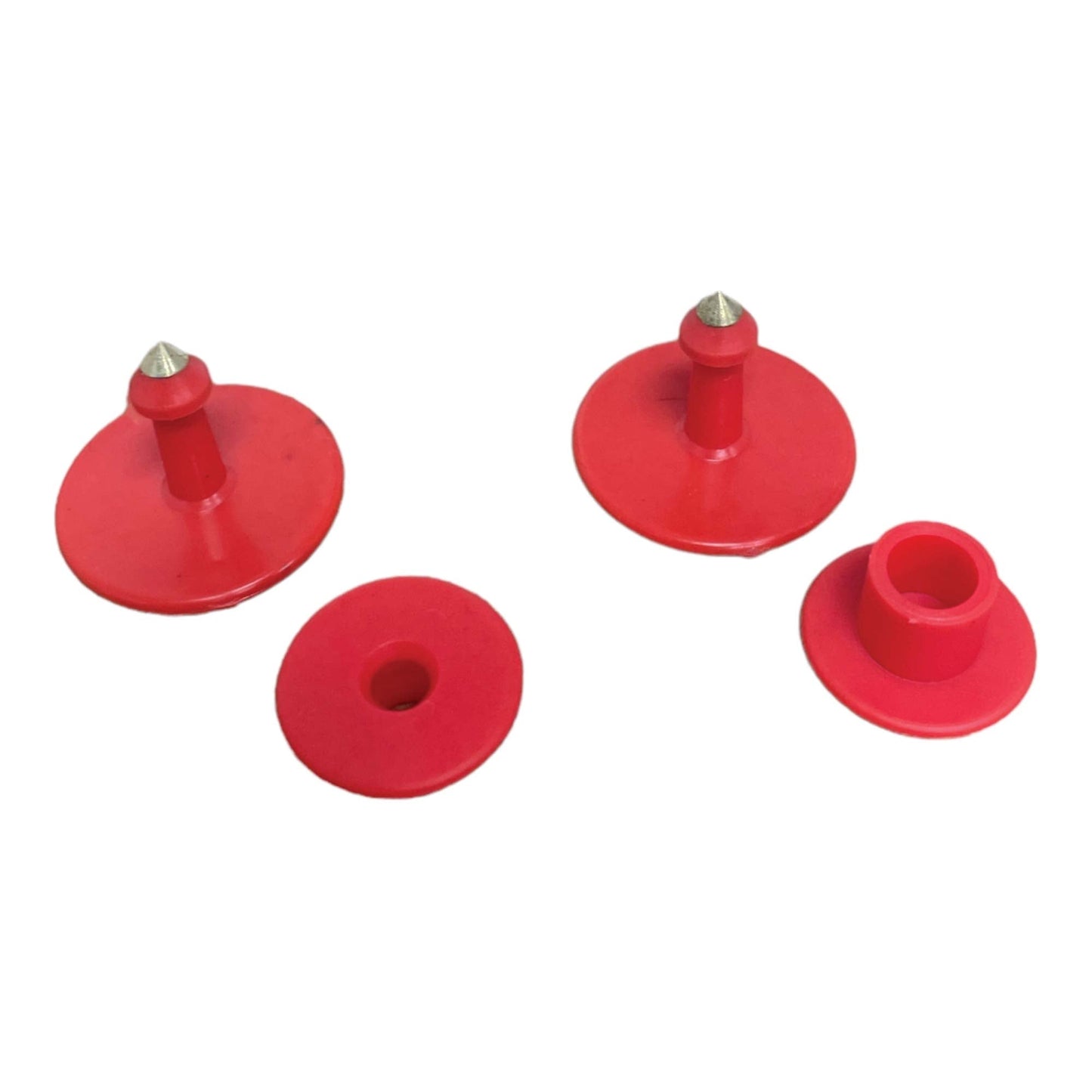 100x Cattle Ear Tags Set - Round Red Blank Pig Sheep Goat Cow Livestock Label - Pet And Farm