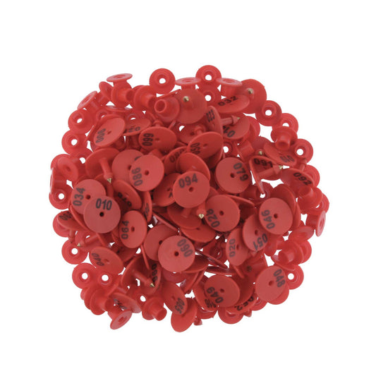 1-100 Cattle Number Ear Tag Set - Round Red Pig Sheep Goat Livestock Label - Pet And Farm