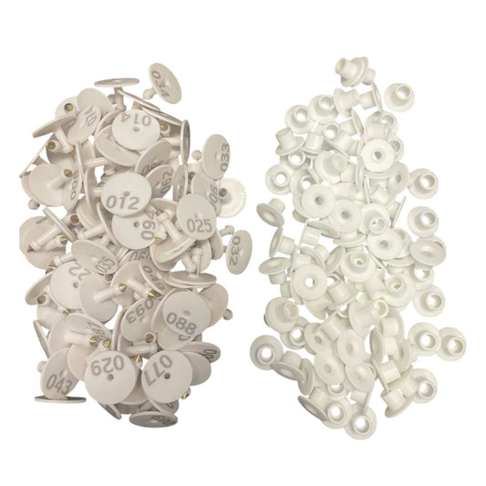 1-100 Cattle Number Ear Tag Set - Round White Pig Sheep Goat Livestock Label - Pet And Farm