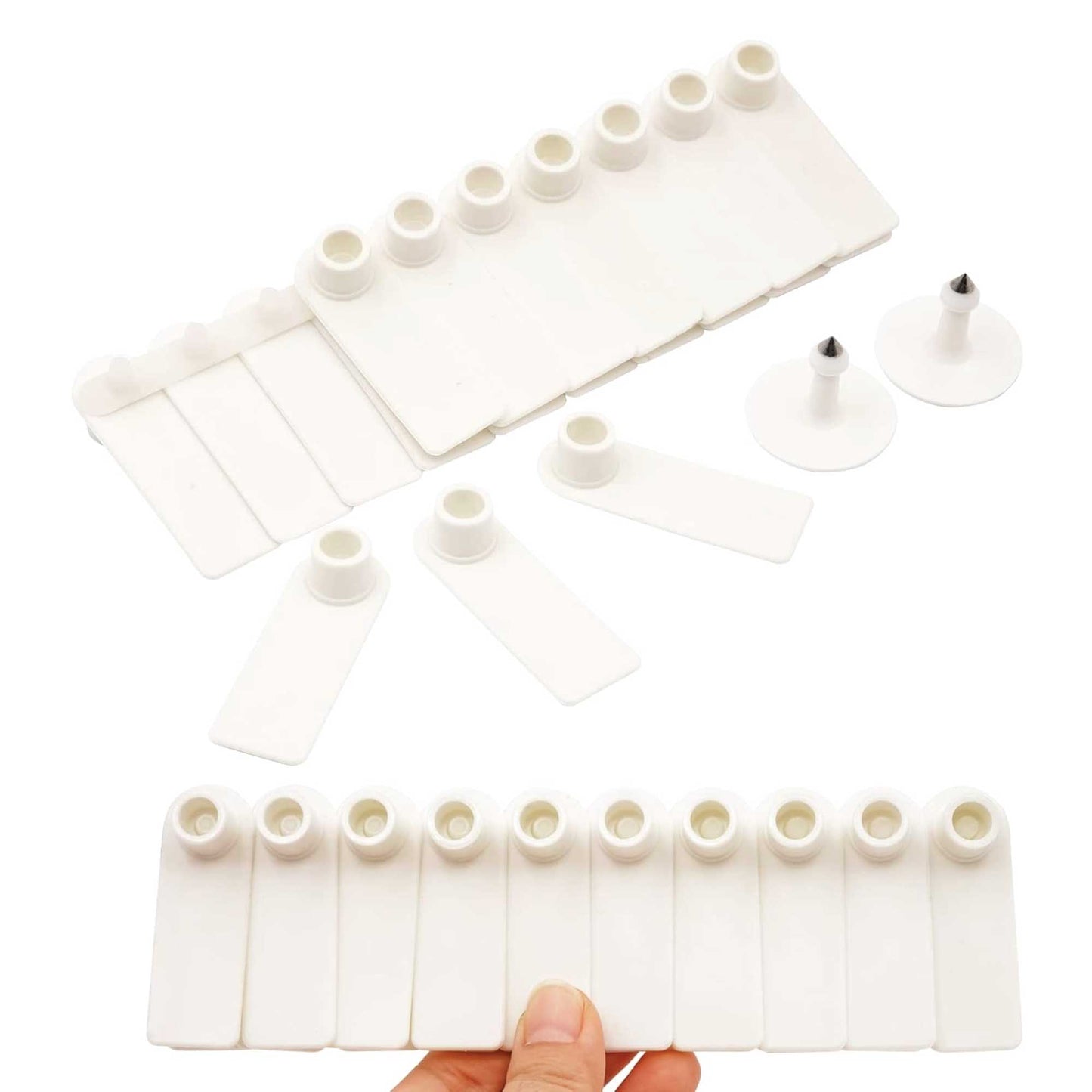 100x Cattle Ear Tags 5x2cm Set - Mini White Blank Pig Goat Livestock Label - Pet And Farm