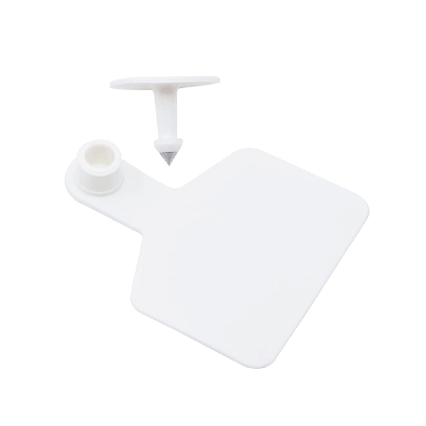 100x Cattle Ear Tags 6x7cm Set - Medium White Blank Cow Sheep Livestock Label - Pet And Farm