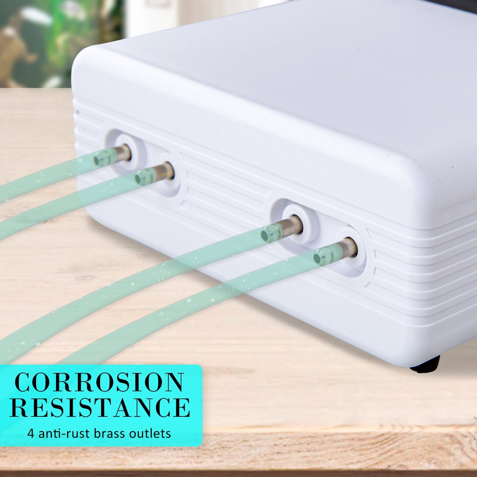 Dynamic Power White Aquarium Air Pump Oxygen Hydroponic 4 Outlet 670L/H 8W - Pet And Farm