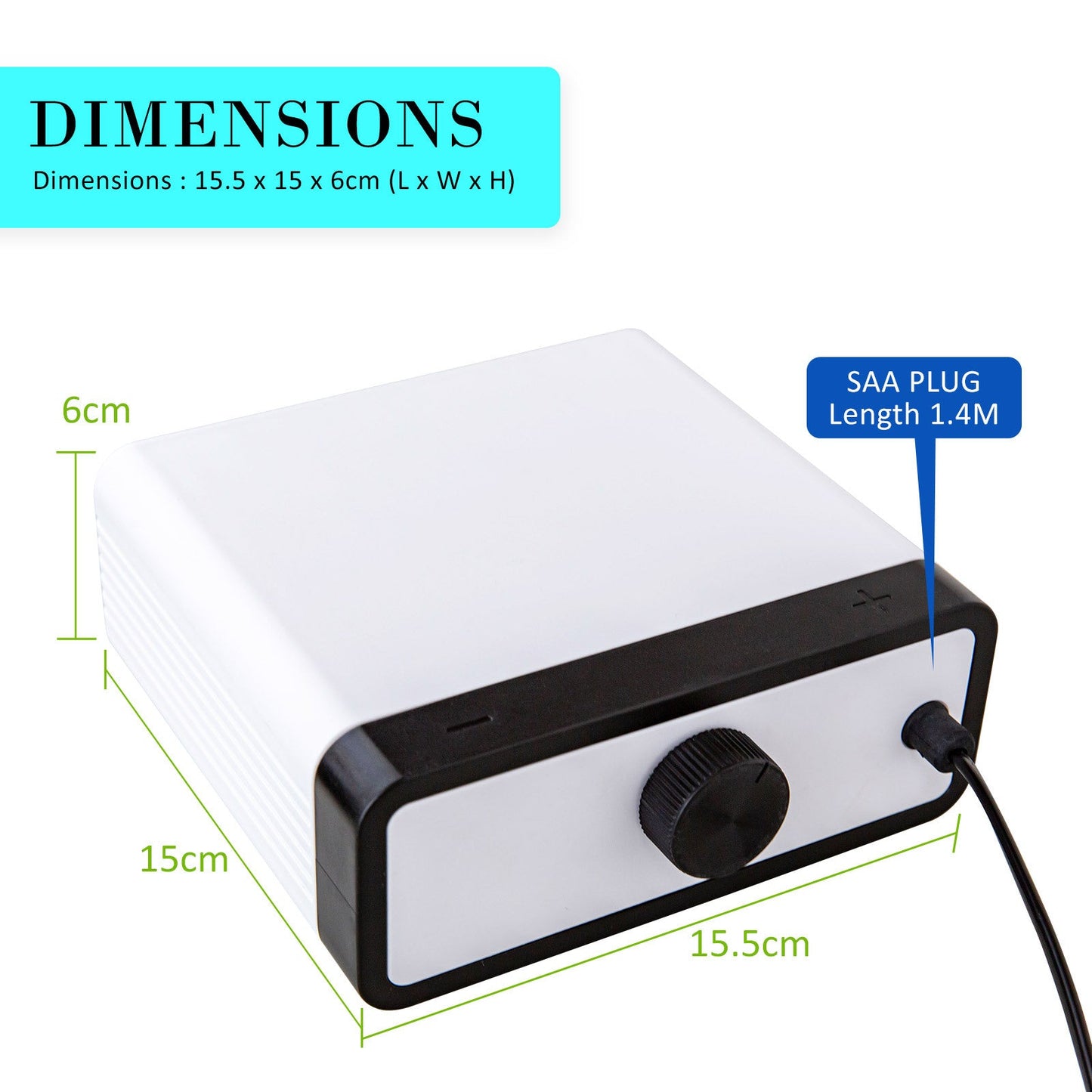 Dynamic Power White Aquarium Air Pump Oxygen Hydroponic 4 Outlet 670L/H 8W - Pet And Farm