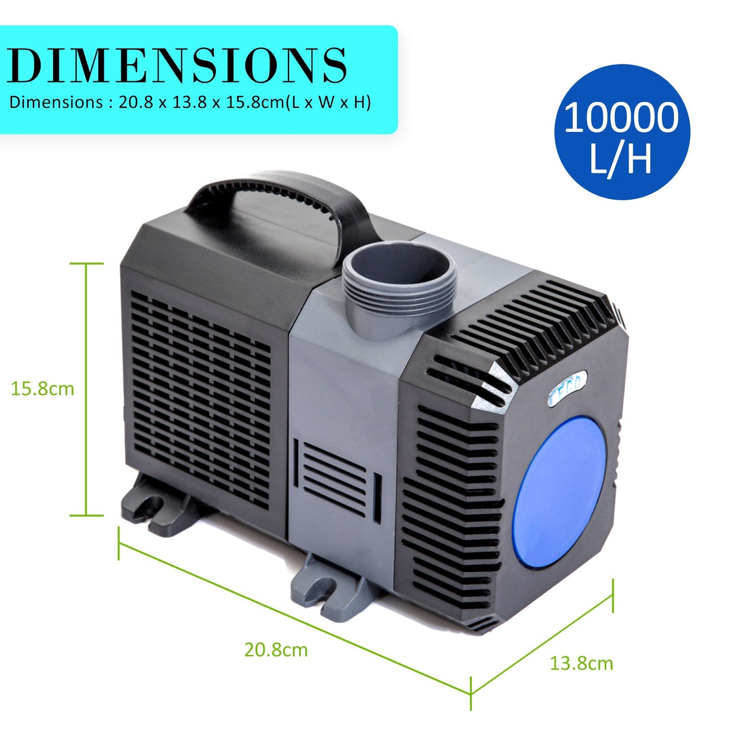 Dynamic Power Aquarium Submersible Pond Water Pump 10000L/H - Pet And Farm