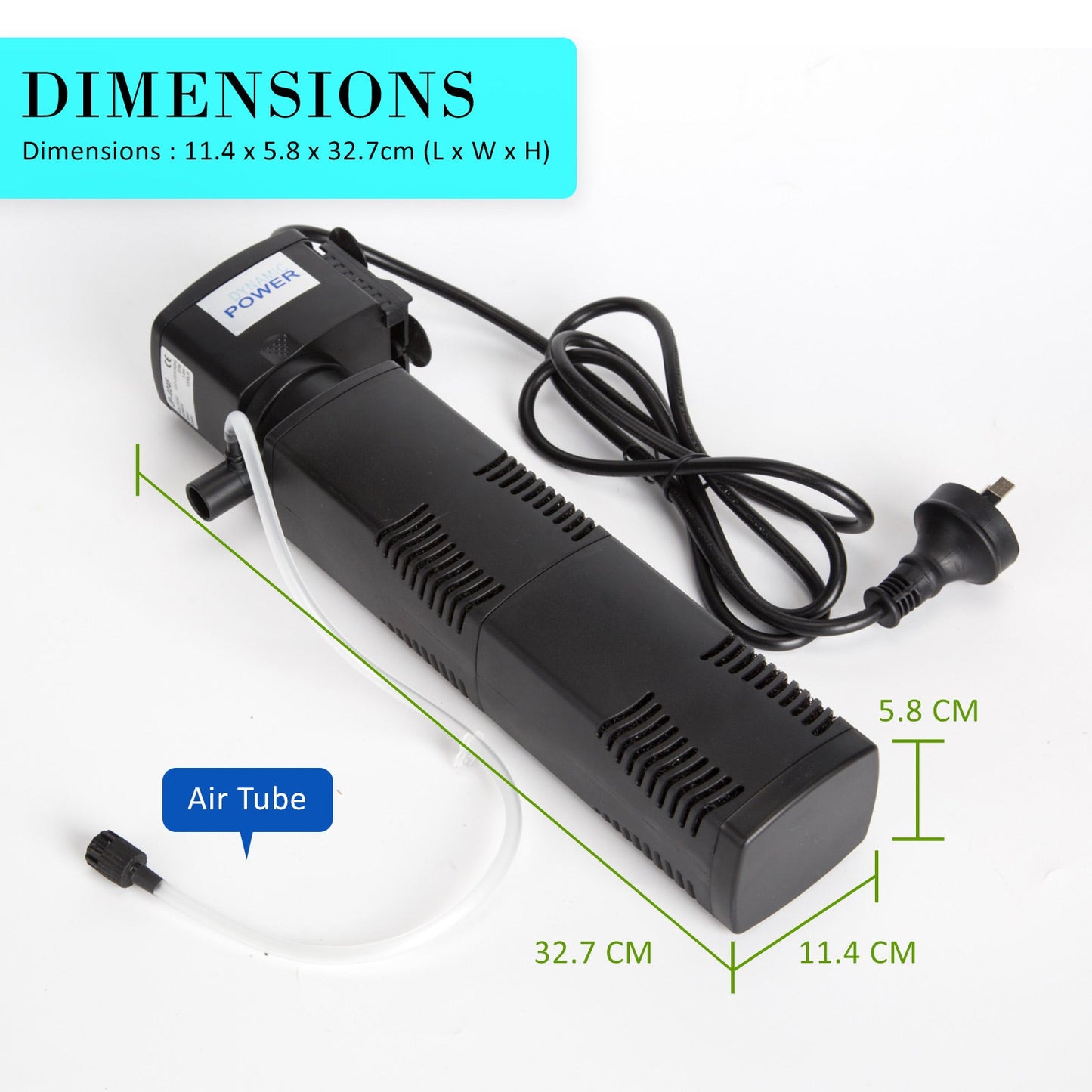 Dynamic Power Aquarium Submersible Filter 1200L/H 22W 1.6m Pond Pump - Pet And Farm