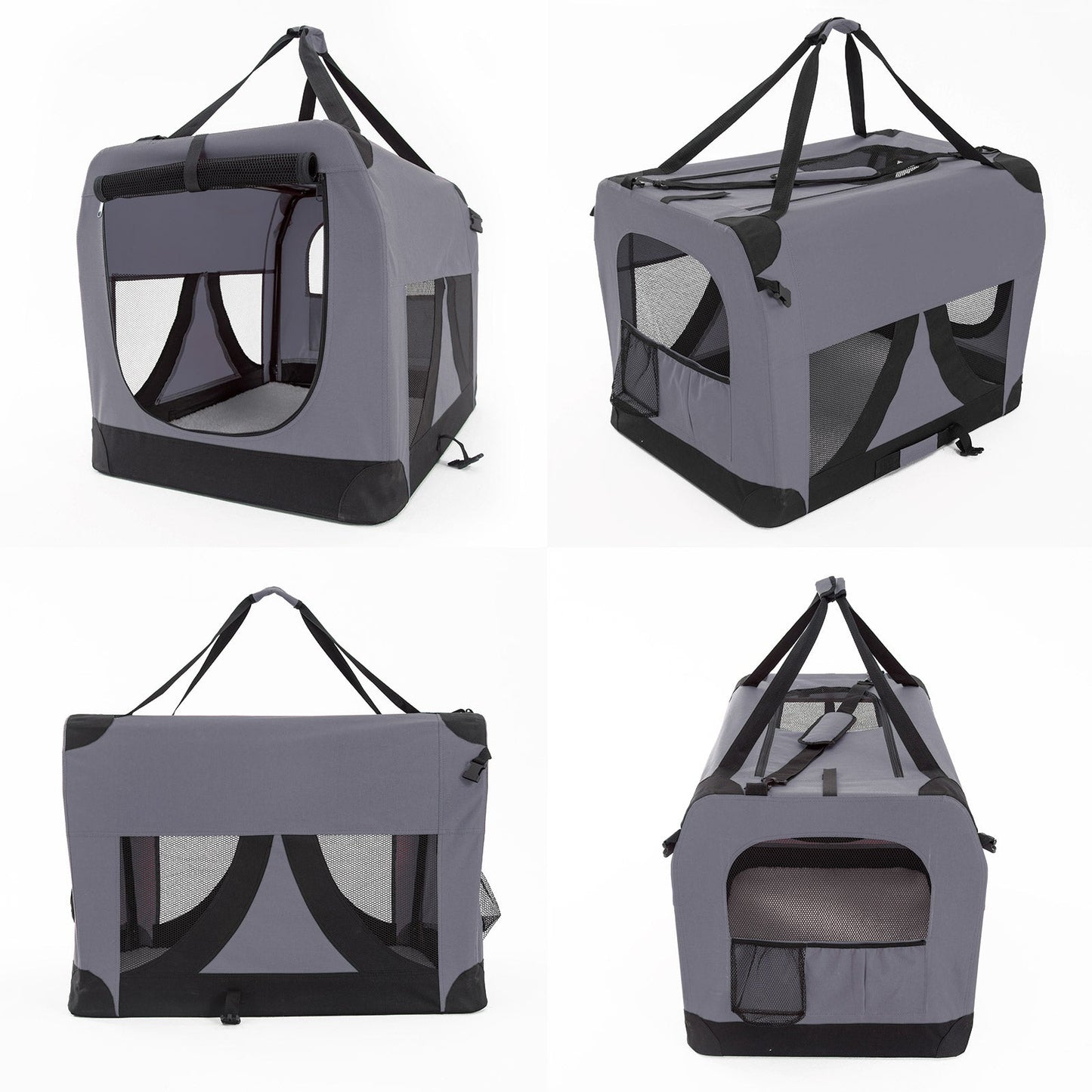 Paw Mate Grey Portable Soft Dog Cage Crate Carrier L - Pet And Farm