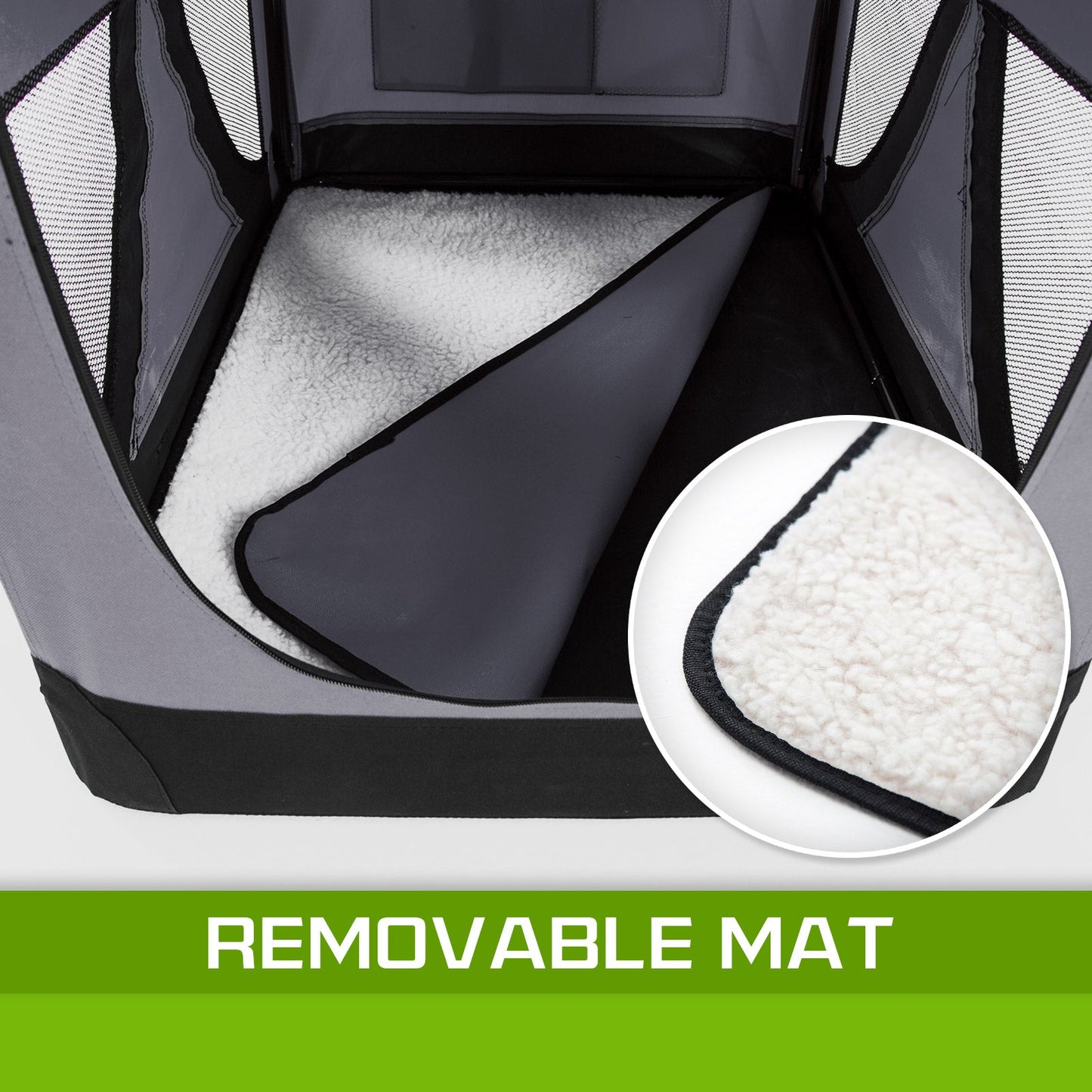 Paw Mate Grey Portable Soft Dog Cage Crate Carrier L - Pet And Farm